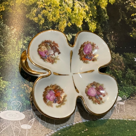 Limoges France 4 leaf clover trinket dish - Picture 4 of 9